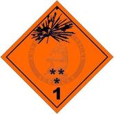 Placard Class 1.1, 1.2, 1.3: Explosive, International Wordless